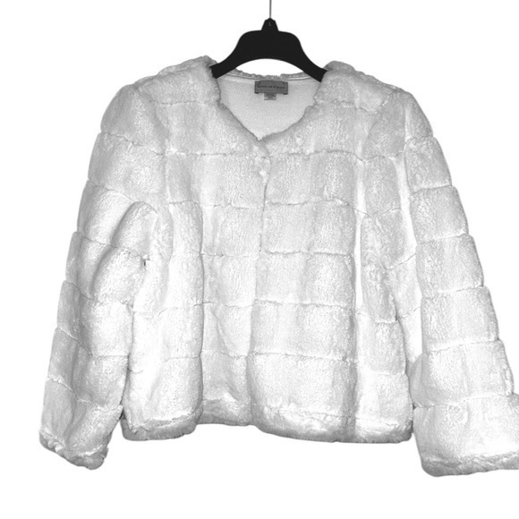 Marc New York White Faux Fur Jacket - Picture 1 of 15